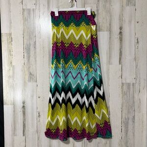 MOA USA Vibrant Chevron Maxi Skirt